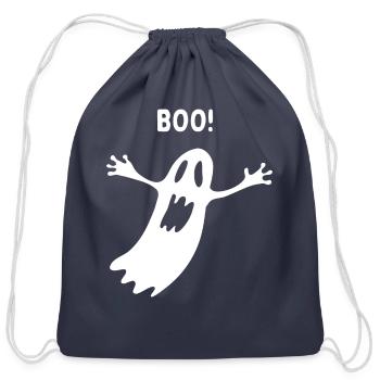 BOO HALLOWEEN - Cotton Drawstring Bag - navy - Front