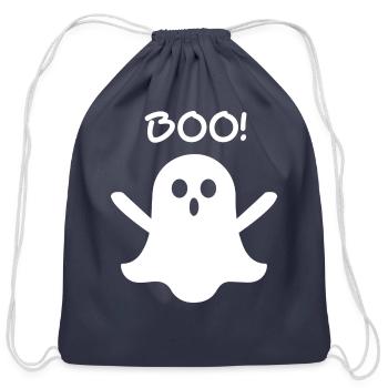 gost boo green - Cotton Drawstring Bag - navy - Front