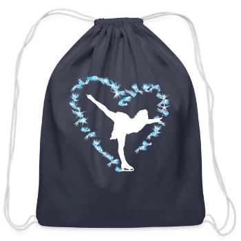 Figure skating and ice figure dance is an artistry - Cotton Drawstring Bag - navy - Front