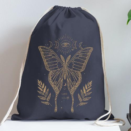 Third Eye Butterfly - Moon Cycle Design - Cotton Drawstring Bag