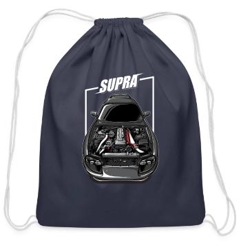 Toyota Supra 2jz - Cotton Drawstring Bag - navy - Front