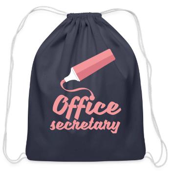 Office Secretary stars red - Cotton Drawstring Bag - navy - Front