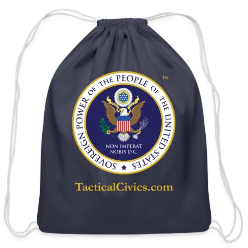 The Peoples Seal w gold url - Cotton Drawstring Bag