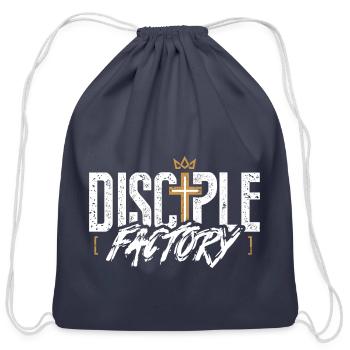 Disciple Factory Logo - Cotton Drawstring Bag - navy - Front