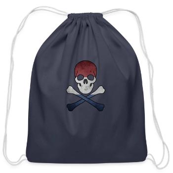 France Flag Skull And Crossbones Français Paris - Cotton Drawstring Bag - navy - Front