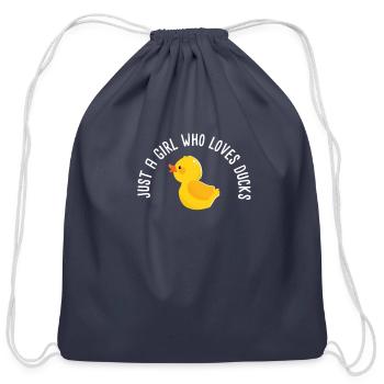 Just A Girl Who Loves Ducks Cute Duck Lover - Cotton Drawstring Bag - navy - Front