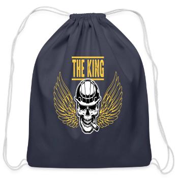 The King Leader Head Skull - Cotton Drawstring Bag - navy - Front