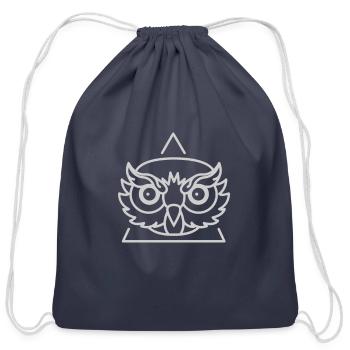 Lovely owl inside pyramid - Cotton Drawstring Bag - navy - Front