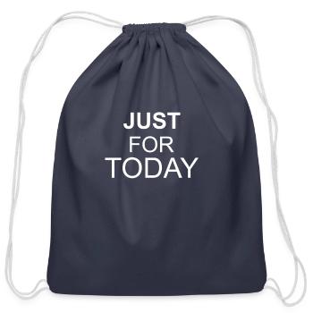 Just For Today - Cotton Drawstring Bag - navy - Front