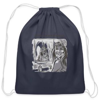 Coulrophobia scary mirror Coulrophobia scary mirro - Cotton Drawstring Bag - navy - Front