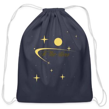 To the stars - Cotton Drawstring Bag - navy - Front