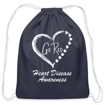 Red Heart Disease We Wear Red Go Red Heart Diseas - Cotton Drawstring Bag - navy - Front