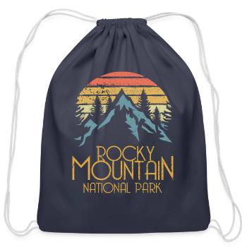 Rocky Mountains National Park Colorado - Cotton Drawstring Bag - navy - Front