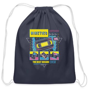 Nineties Devices The Best Decade Ever - Cotton Drawstring Bag - navy - Front
