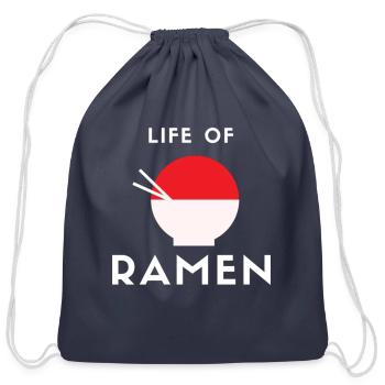 Life of Ramen Funny Ramen life - Cotton Drawstring Bag - navy - Front