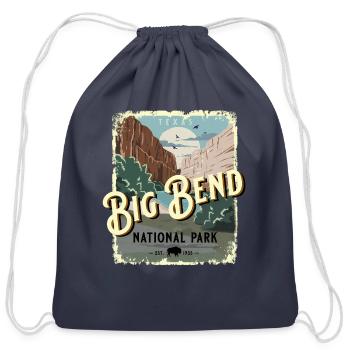 Big Bend National Park Texas Travel Style - Cotton Drawstring Bag - navy - Front