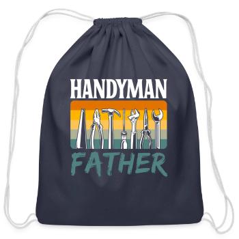 Handy Father Worker Tinkerer Handy Diy Dad Daddy - Cotton Drawstring Bag - navy - Front