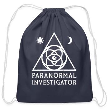 Paranormal Investigator For A Ghost Her - Cotton Drawstring Bag - navy - Front