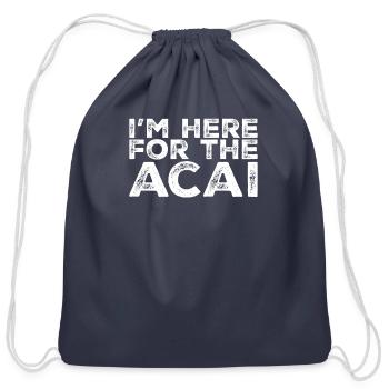 I'm Here For The Acai T-Shirt - Brazil Fruit Lover - Cotton Drawstring Bag - navy - Front