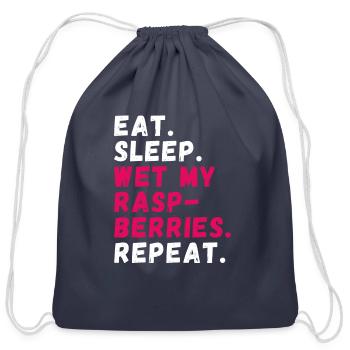 Raspberry Cultivation Berry Picking - Cotton Drawstring Bag - navy - Front