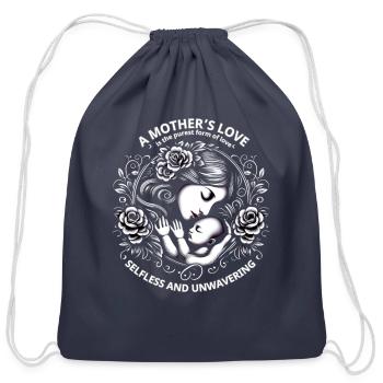 A Mother's Embrace - Cotton Drawstring Bag - navy - Front
