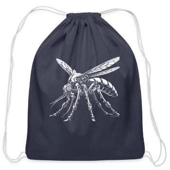 Mosquito Insect Robotics Mech Sci-Fi Cyberpunk - Cotton Drawstring Bag - navy - Front