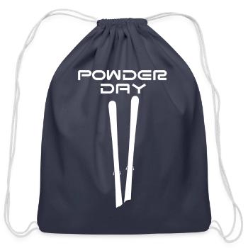Powder Day - Cotton Drawstring Bag - navy - Front