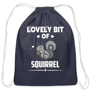 Funny Lovely Bit Of Squirrel - Cotton Drawstring Bag - navy - Front