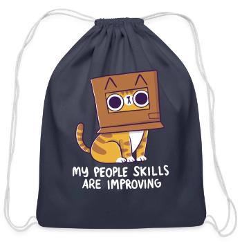 People Skills - Cotton Drawstring Bag - navy - Front