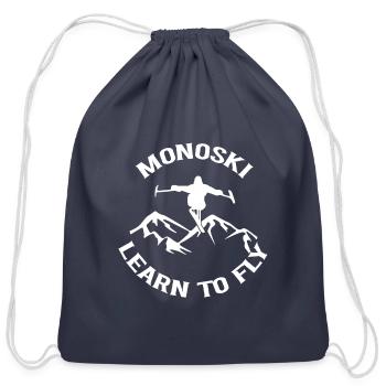 MonoSki Learn To Fly - Cotton Drawstring Bag - navy - Front