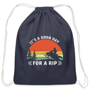 It s A Good Day For A Rip - Cotton Drawstring Bag - navy - Front