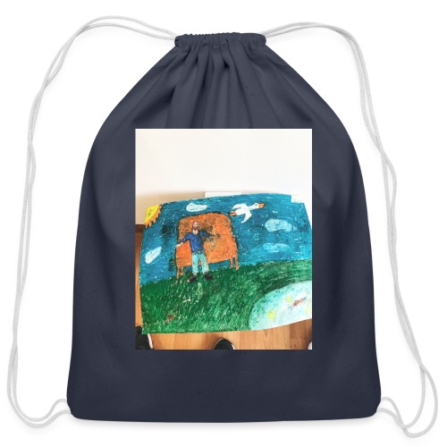 Chilling on a seat - Cotton Drawstring Bag