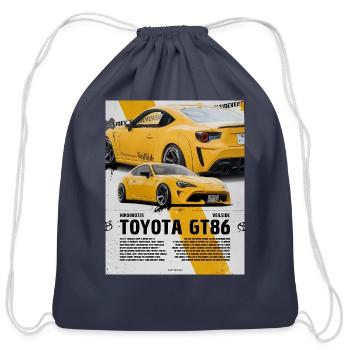 Toyota GT86 - Cotton Drawstring Bag - navy - Front