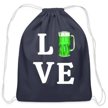 Love Green Beer - Cotton Drawstring Bag - navy - Front
