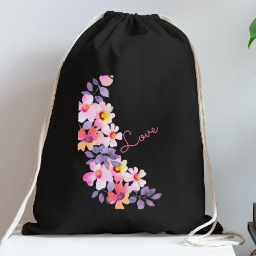 flowers - Cotton Drawstring Bag