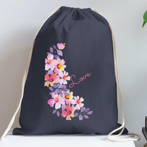 flowers - Cotton Drawstring Bag