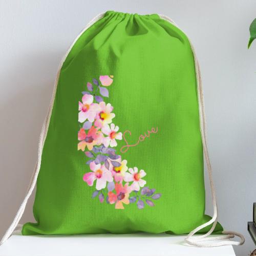 flowers - Cotton Drawstring Bag