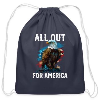 All Out for America American Bald Eagle America - Cotton Drawstring Bag - navy - Front