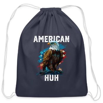 American Huh USA Flag Patriotic American Bald - Cotton Drawstring Bag - navy - Front