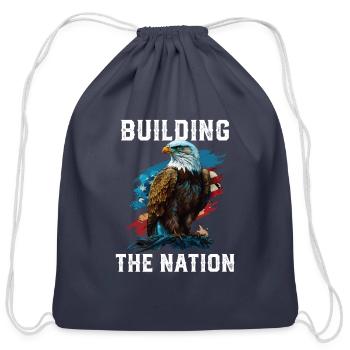 Building the Nation American Bald Eagle America - Cotton Drawstring Bag - navy - Front