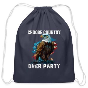 Choose Country Over Party Patriotic Patriotism - Cotton Drawstring Bag - navy - Front
