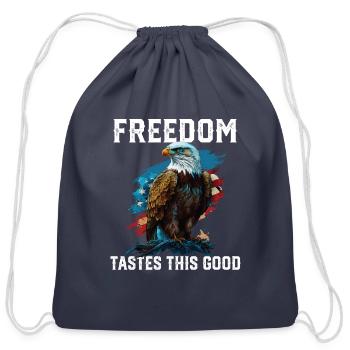 Freedom Tastes This Good Patriotic Patriotism - Cotton Drawstring Bag - navy - Front