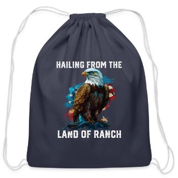 Hailing From The Land Of Ranch American Bald - Cotton Drawstring Bag - navy - Front