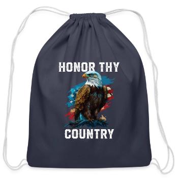 Honor Thy Country American Bald Eagle America USA - Cotton Drawstring Bag - navy - Front