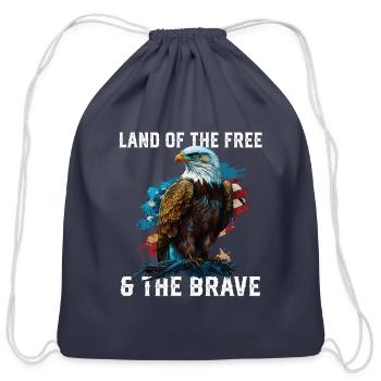 Land Of The Free And The Brave American Bald - Cotton Drawstring Bag - navy - Front