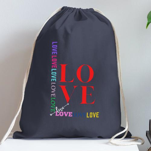 LOVE - Cotton Drawstring Bag