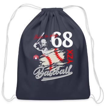 Born to play baseball - Cotton Drawstring Bag - navy - Front
