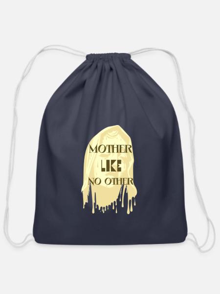 Mother for sure - Cotton Drawstring Bag - navy