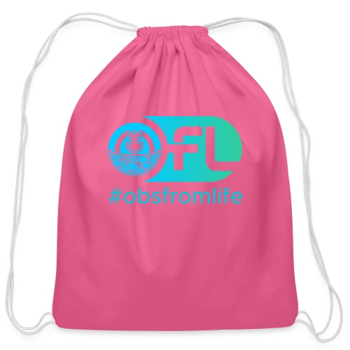Observations from Life Logo with Hashtag - Cotton Drawstring Bag