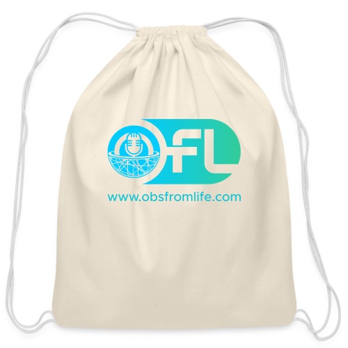 Observations from Life Logo with Web Address - Cotton Drawstring Bag